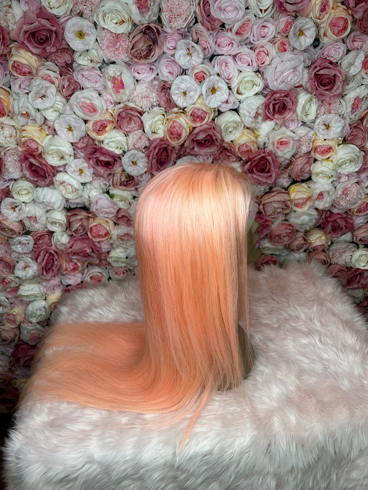 Luscious HD Pink Silky Straight Front Lace 13x4 150% Density Wig