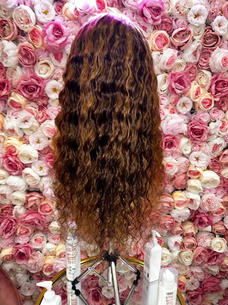 Passion Transparent Wig Collection "Honey Blonde Deep Wave" 150% Density 13X4 Lace Frontal