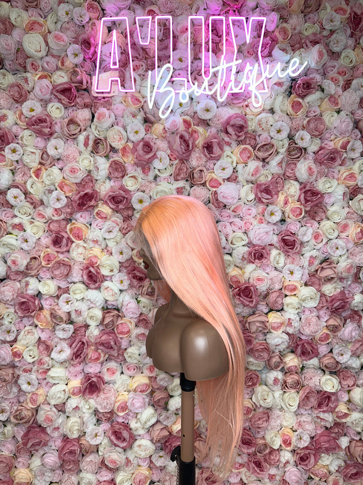 Luscious HD Pink Silky Straight Front Lace 13x4 150% Density Wig