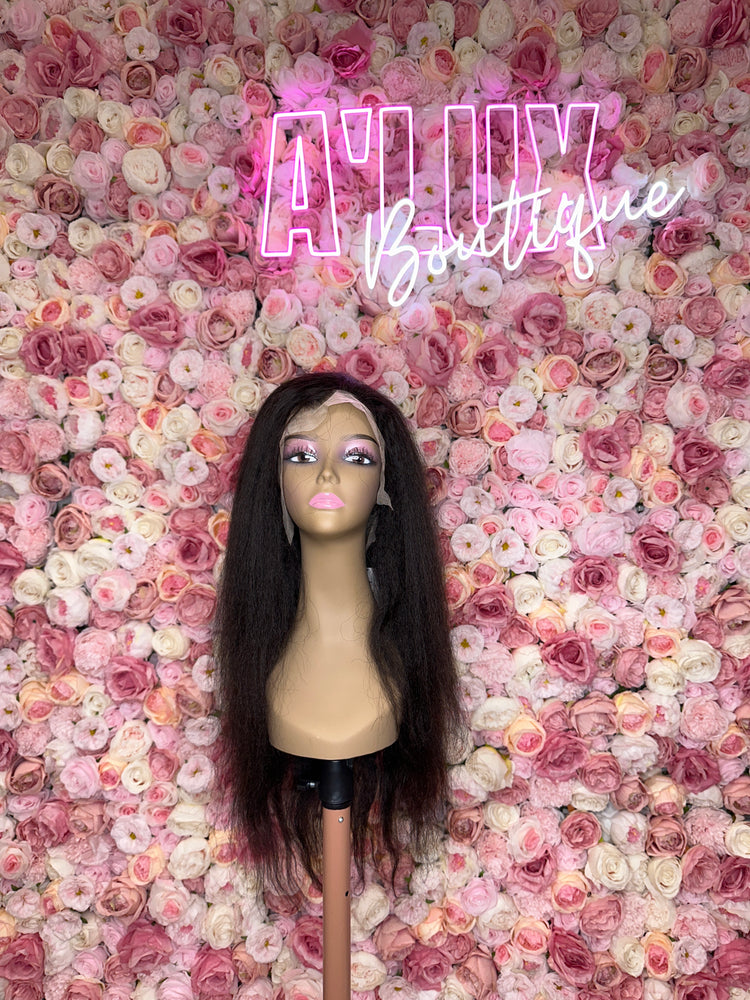 LUSH Kinky Straight Front Lace 13x4 180% Density Wig