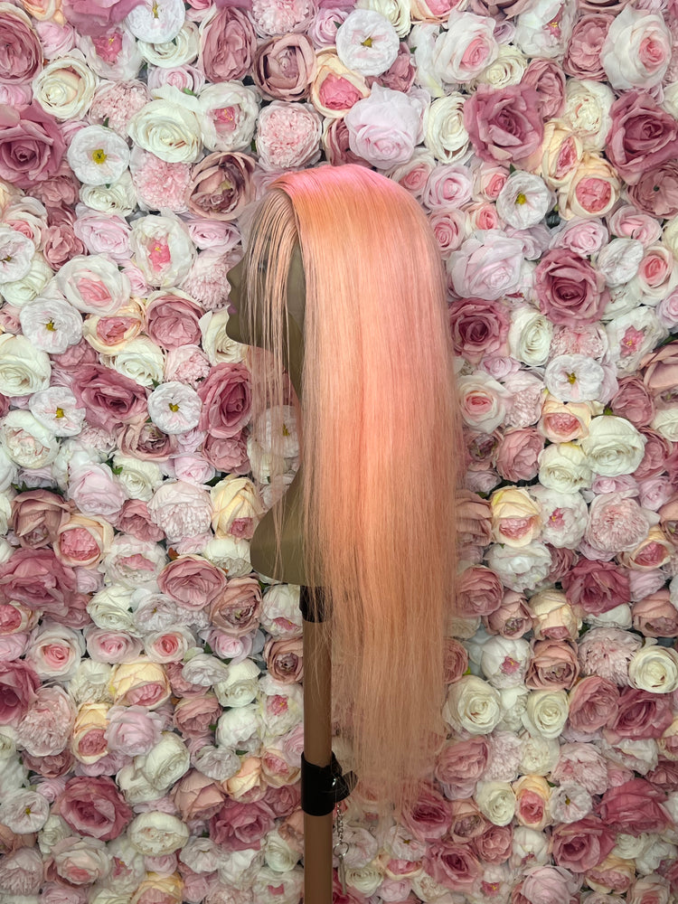 Luscious HD Pink Silky Straight Front Lace 13x4 150% Density Wig