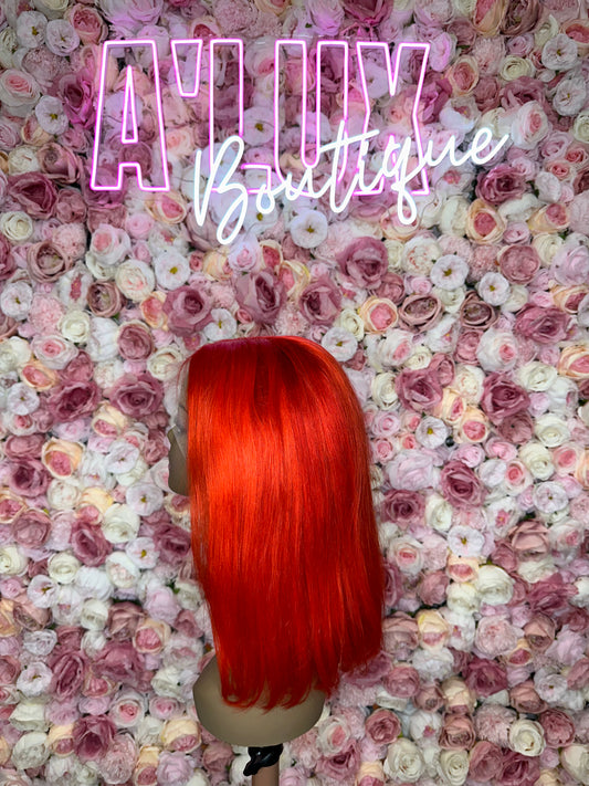 Luscious HD Red Straight Bob 13X4 Lace Frontal 150% Density Wig