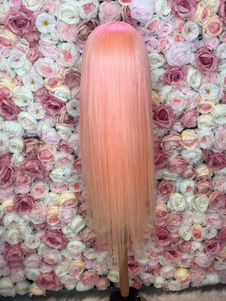 Luscious HD Pink Silky Straight Front Lace 13x4 150% Density Wig