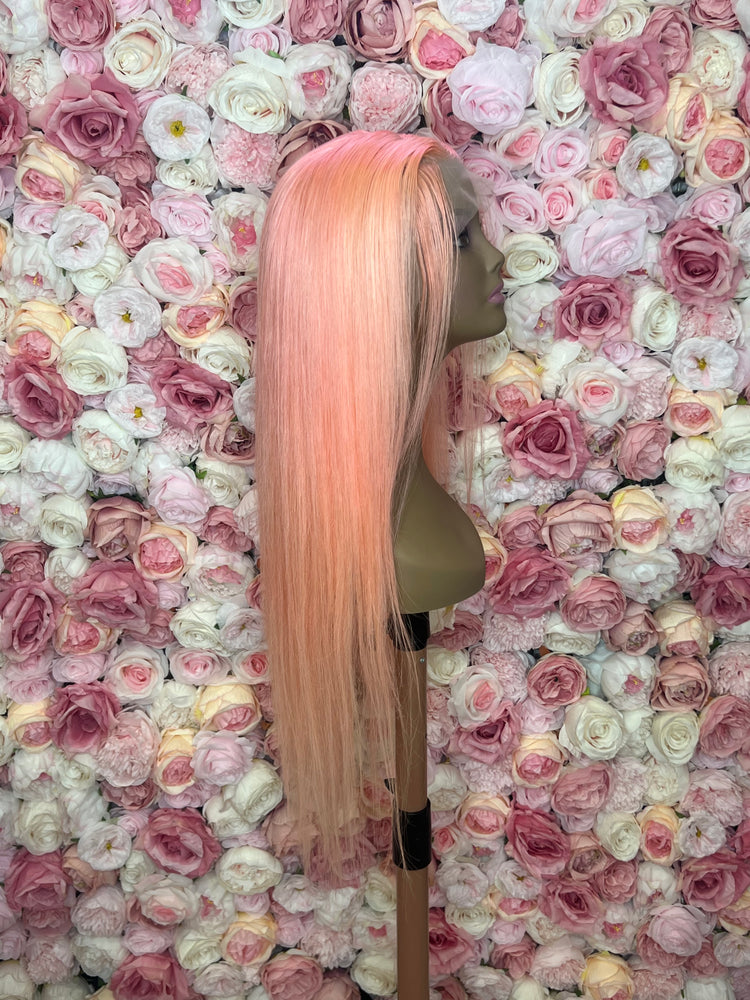 Luscious HD Pink Silky Straight Front Lace 13x4 150% Density Wig