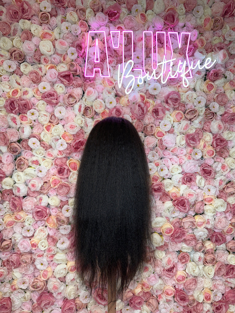 LUSH Kinky Straight Front Lace 13x4 180% Density Wig