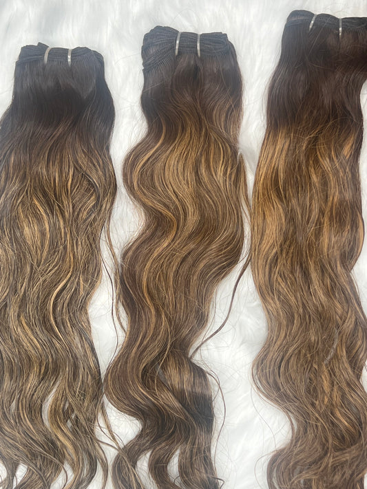 LUX Exclusive Raw Balayage Natural Wavy Hair Bundle Deal