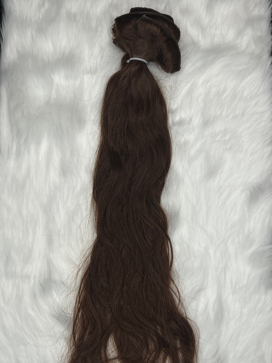LUX Exclusive Raw Wavy Brown #6 Clip-In Extensions