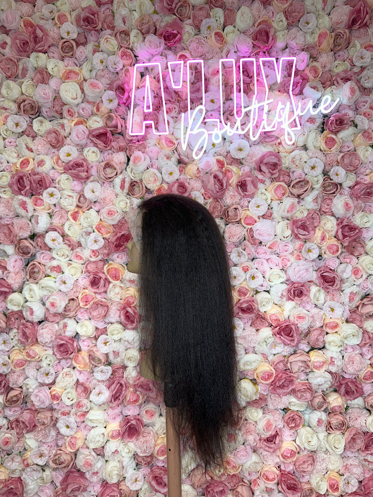 LUSH Kinky Straight Front Lace 13x4 180% Density Wig