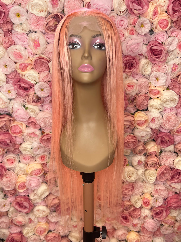 Luscious HD Pink Silky Straight Front Lace 13x4 150% Density Wig