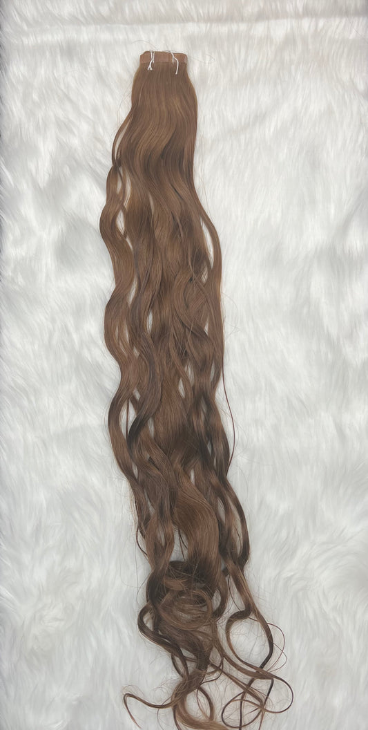 LUX Raw Wavy Brown #12 Tape-In Extensions