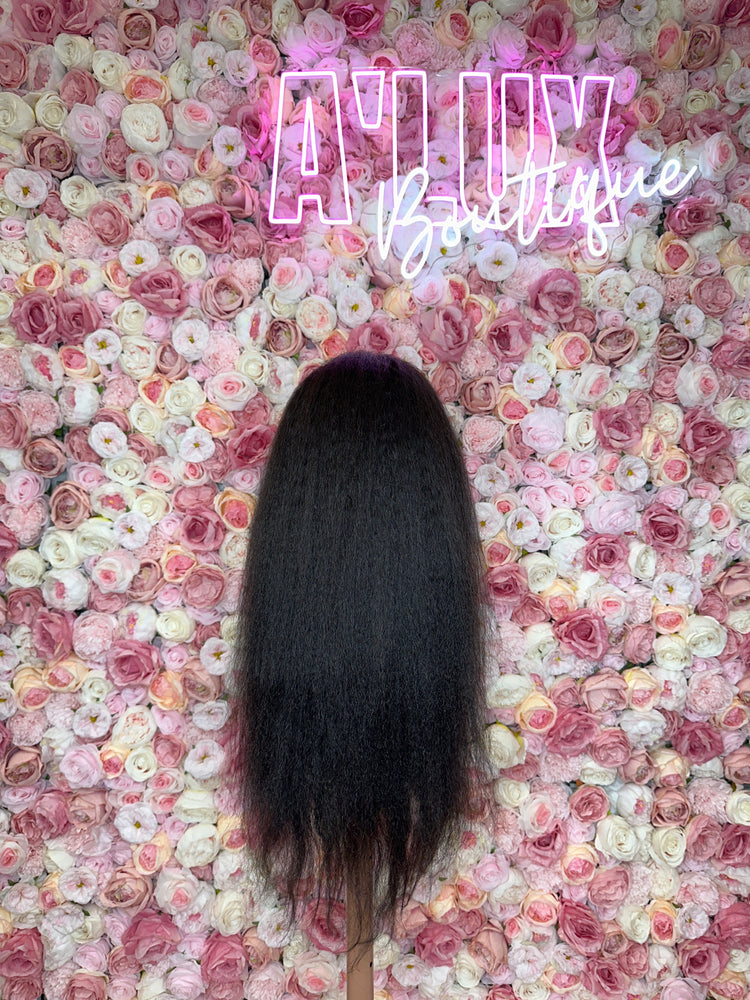 LUSH Kinky Straight Front Lace 13x4 180% Density Wig